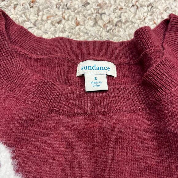 Sundance Laid Back Llama Sweater Sz S Burgundy Wool Blend Fall Casual Preppy - Picture 3 of 7